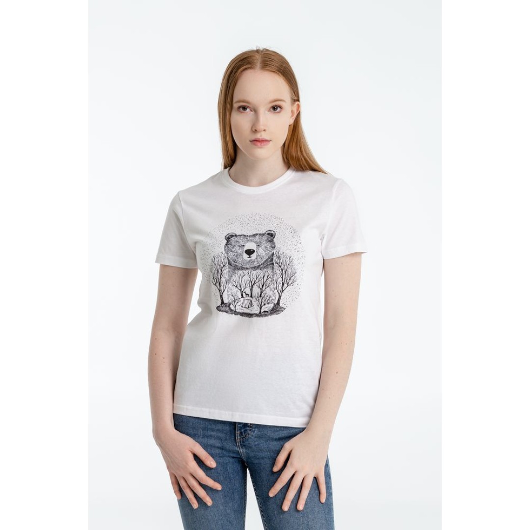 Футболка женская Bear, белая, M