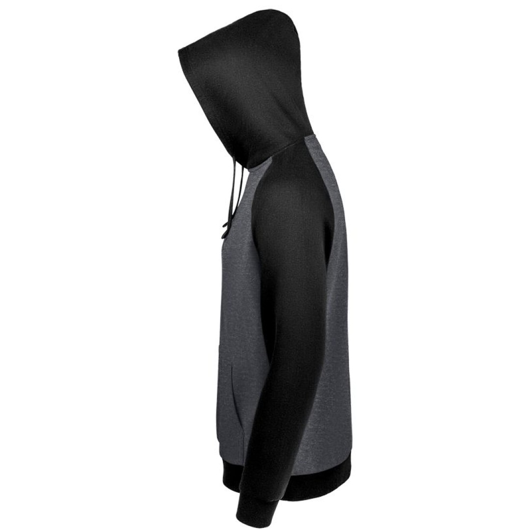 Толстовка унисекс Seattle темный меланж/черный, 3XL