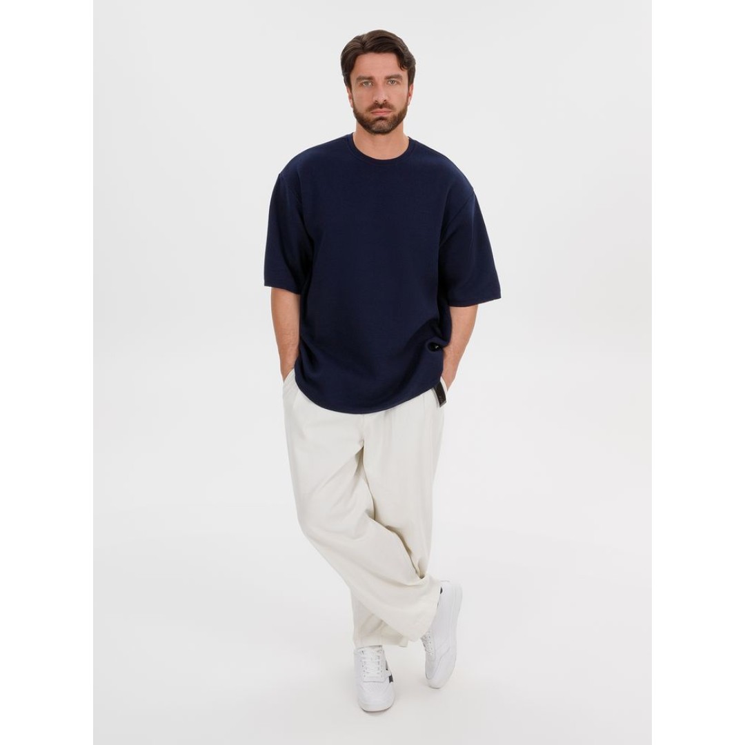 Джемпер с коротким рукавом Siluetti Volumica, темно-синий, размер XS/S