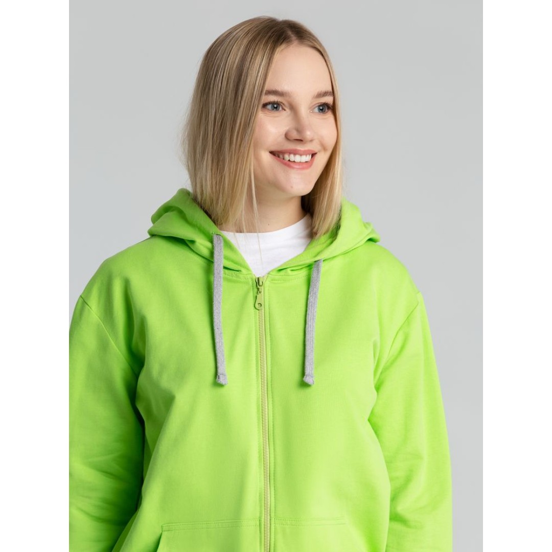 Толстовка на молнии с капюшоном Unit Siverga зеленое яблоко, XS