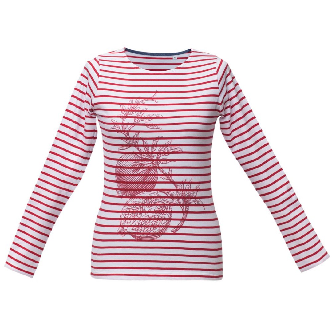 Футболка женская Grand Granat, белая с красным, XS