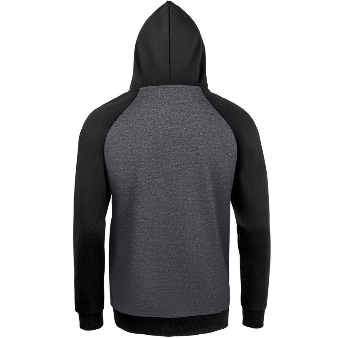 Толстовка унисекс Seattle темный меланж/черный, 3XL