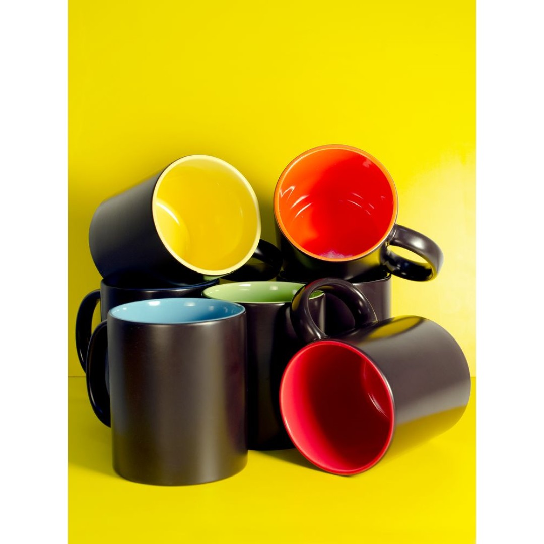 Кружка-хамелеон On Display, матовая, черная с синим