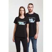 Футболка женская «Крокодилобегемоты», черная