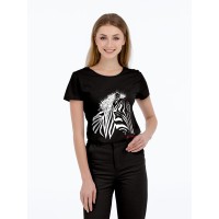 Футболка женская «Арт-рокстар. Kiss me», черная, S