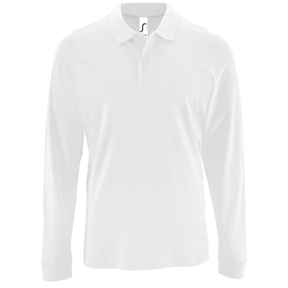 Рубашка поло мужская с длинным рукавом Perfect LSL Men белая, 3XL