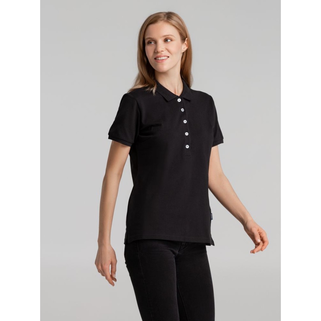 Рубашка поло женская Sunset черная, S