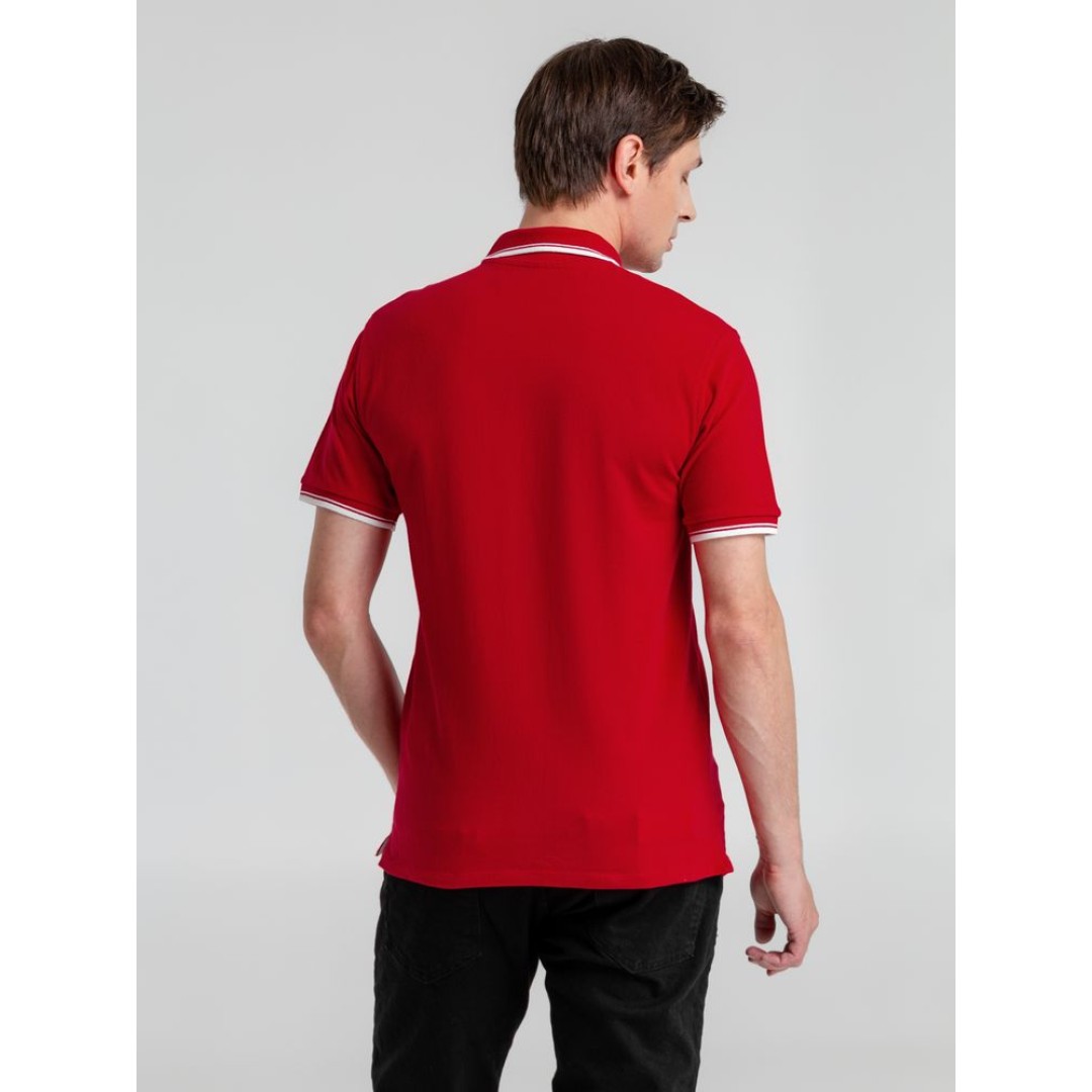 Рубашка поло мужская с контрастной отделкой Practice 270, красный/белый, L
