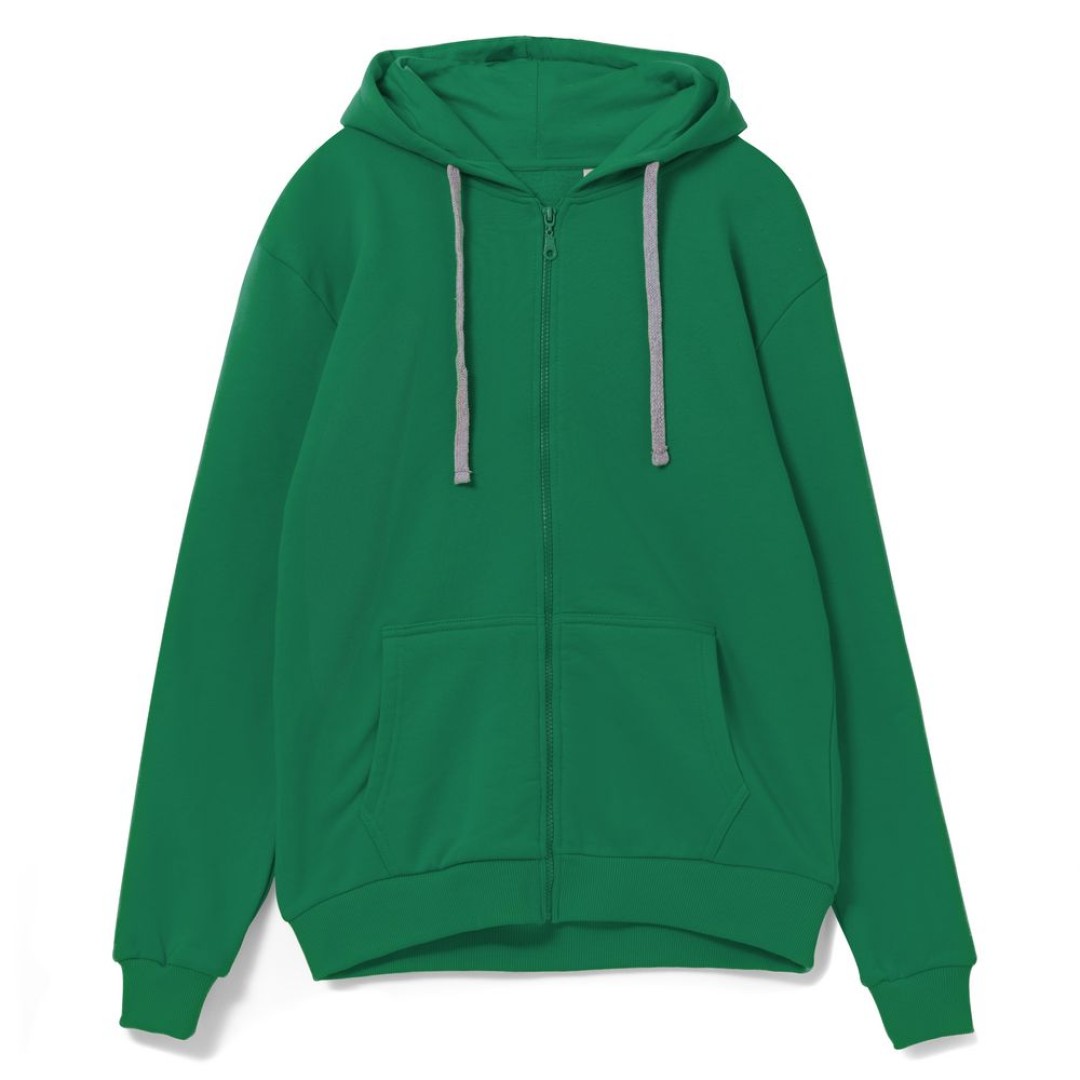 Толстовка на молнии с капюшоном Siverga, зеленая, размер XS