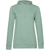 Толстовка с капюшоном женская Hoodie, серо-зеленая, XXL