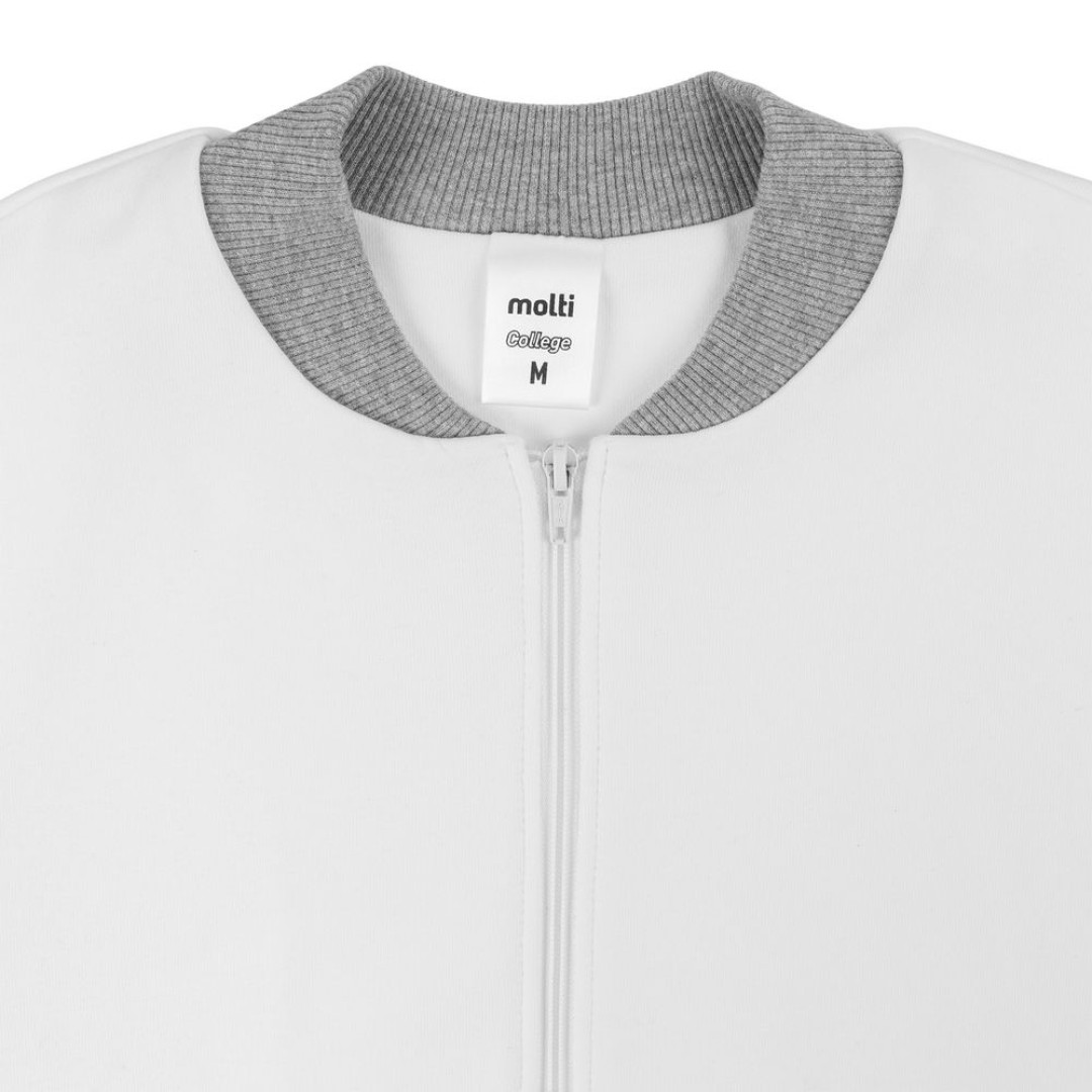 Бомбер College молочный, L