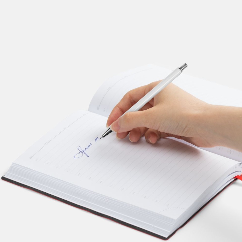 Ручка шариковая Slim Beam, белая