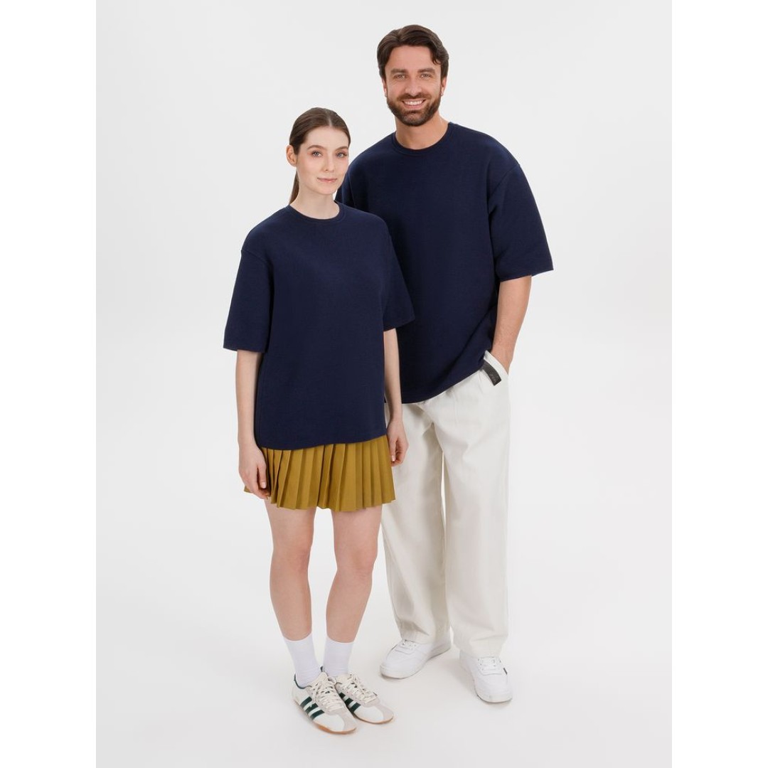 Джемпер с коротким рукавом Siluetti Volumica, темно-синий, размер XS/S