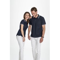 Рубашка поло мужская с контрастной отделкой Practice 270, зеленый/белый, M