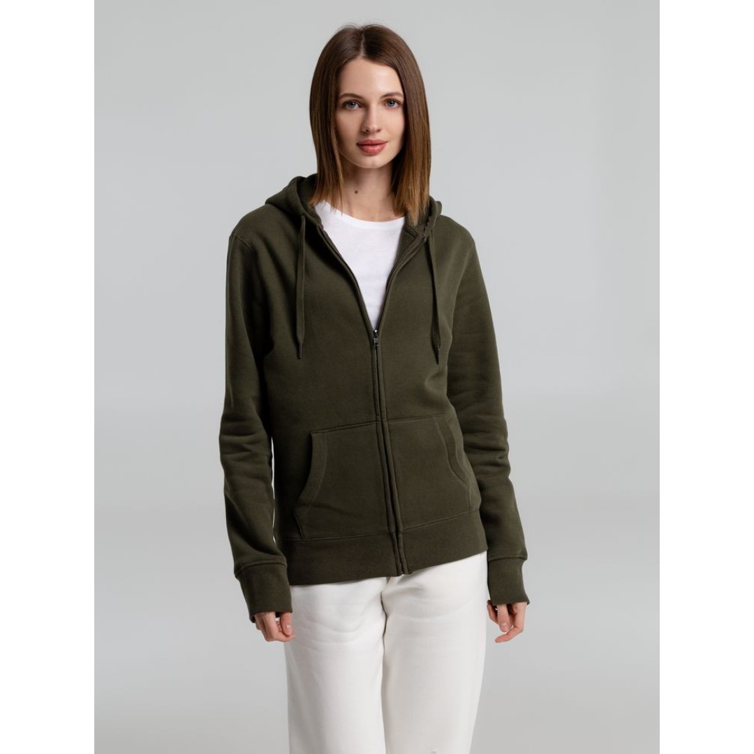 Толстовка на молнии с капюшоном унисекс King, хаки