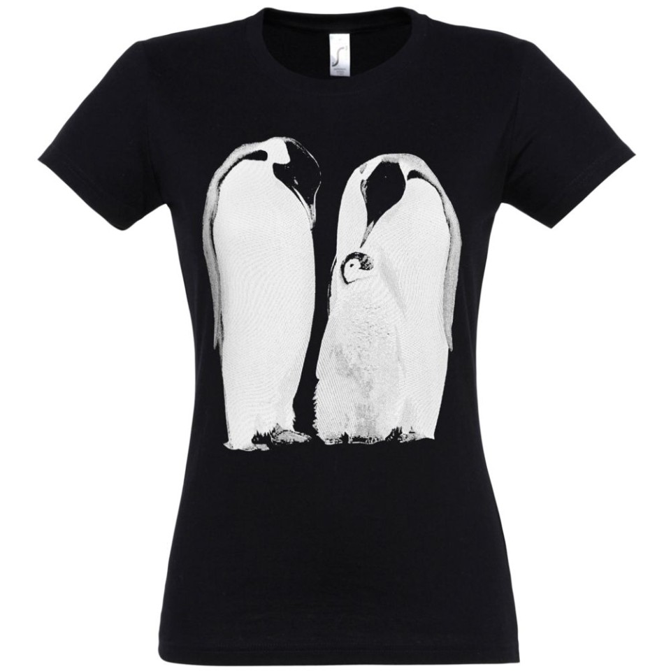 Футболка женская Like a Penguin, черная, S