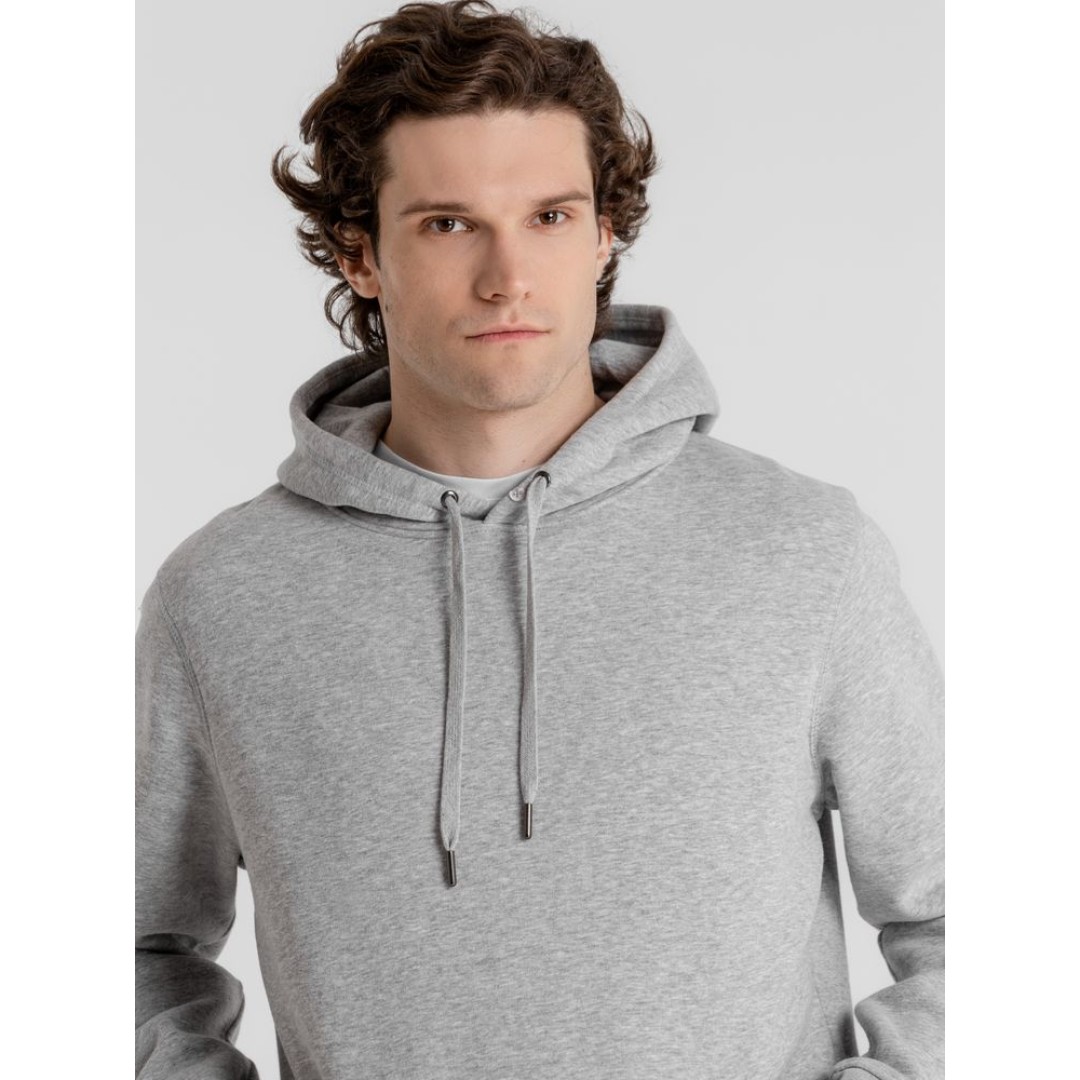 Толстовка с капюшоном унисекс King, серый меланж