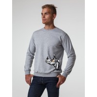 Толстовка NosoRock, серый меланж, S