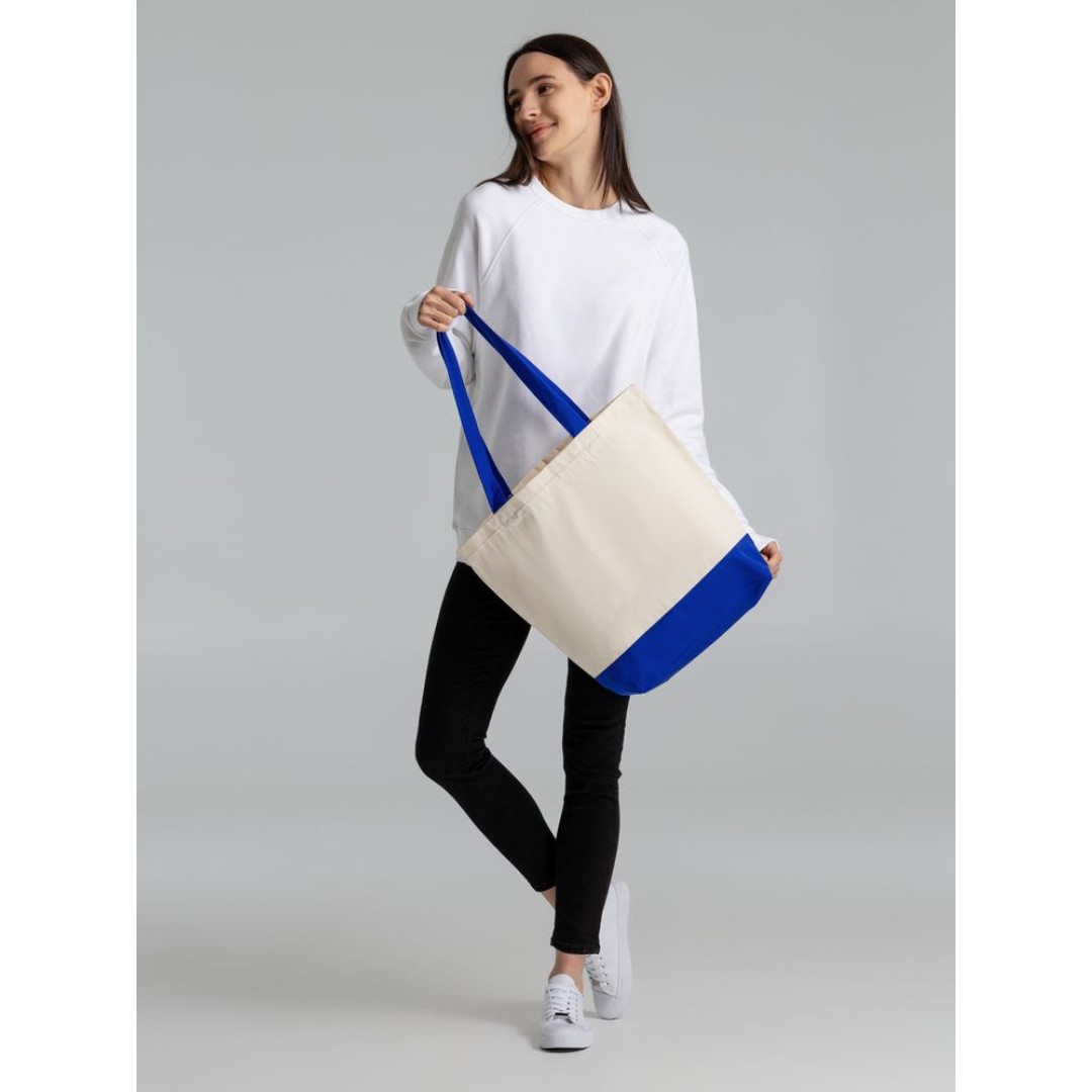 Холщовая сумка Shopaholic, ярко-синяя