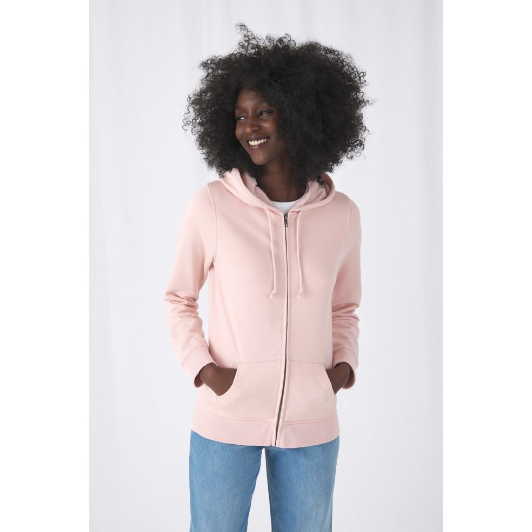 Толстовка на молнии с капюшоном женская BNC Inspire (Organic), черная, XS