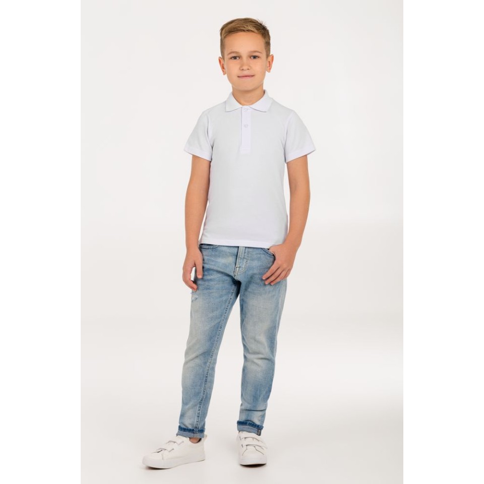 Рубашка поло детская Virma Kids, белая, 6 лет