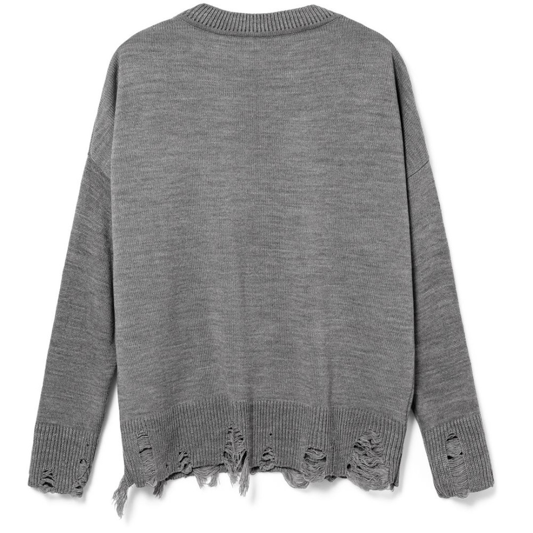 Джемпер оверсайз унисекс Grunge, серый, размер S/M