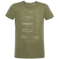 Футболка приталенная Old Patents. Knife, меланж хаки, S