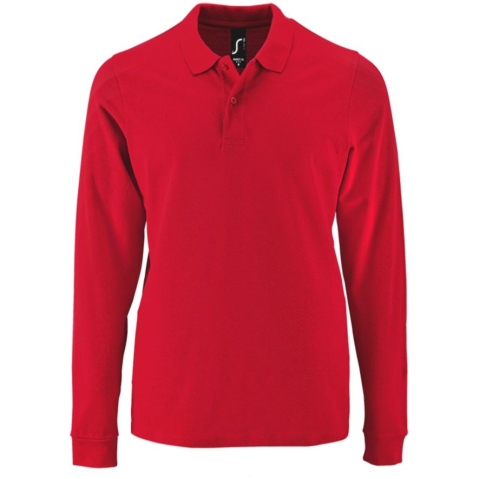 Рубашка поло мужская с длинным рукавом Perfect LSL Men красная, 3XL