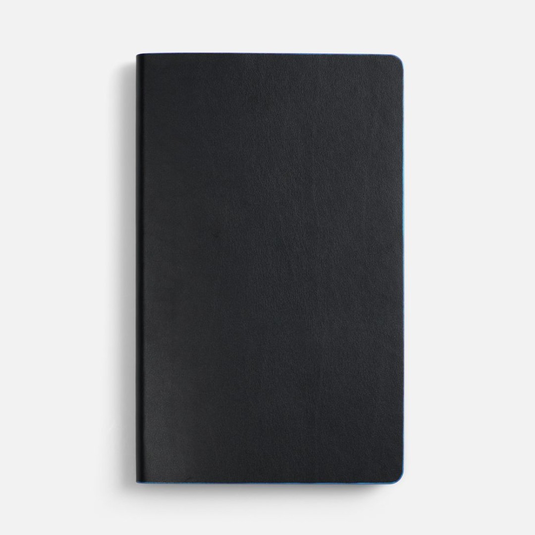 Ежедневник Trait, недатированный, черный с голубым