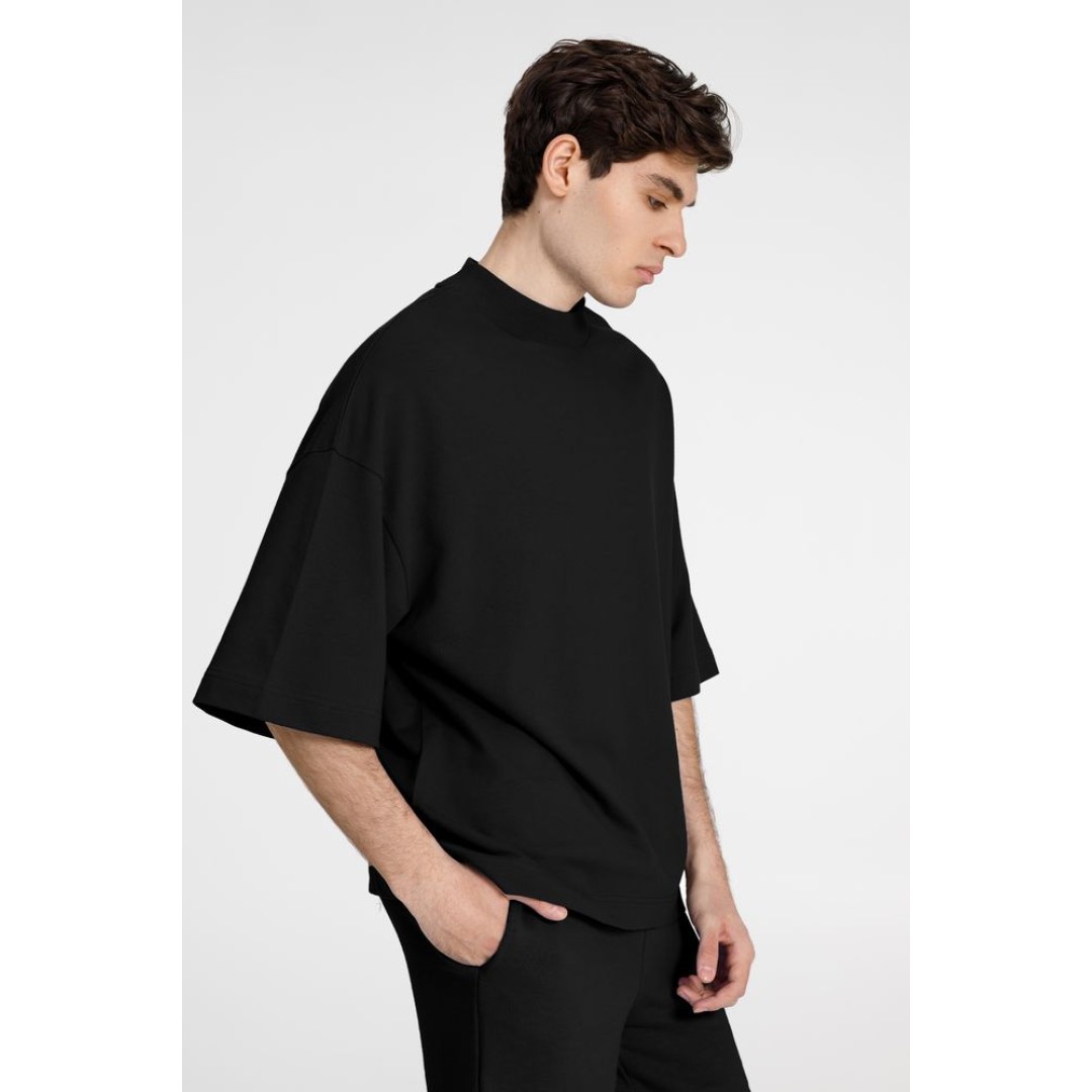 Футболка оверсайз унисекс T9, черная, размер M/L
