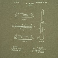 Футболка приталенная Old Patents. Knife, меланж хаки, S