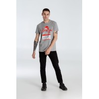 Футболка Hello! I Love You!, серый меланж, S