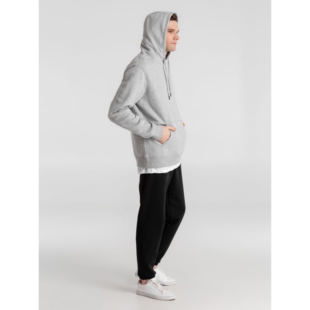 Толстовка с капюшоном унисекс King, серый меланж