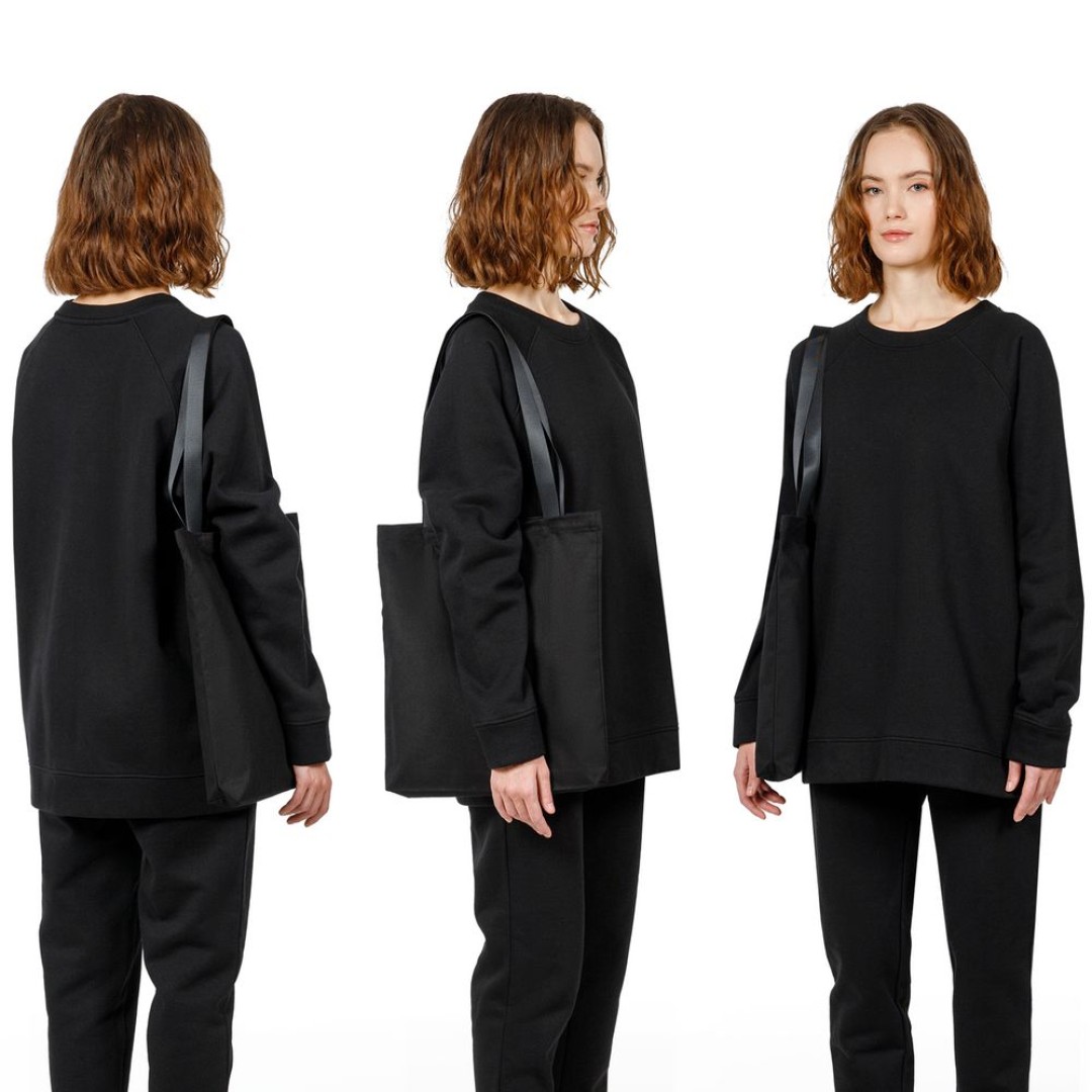 Шопер B4, черный с черными ручками