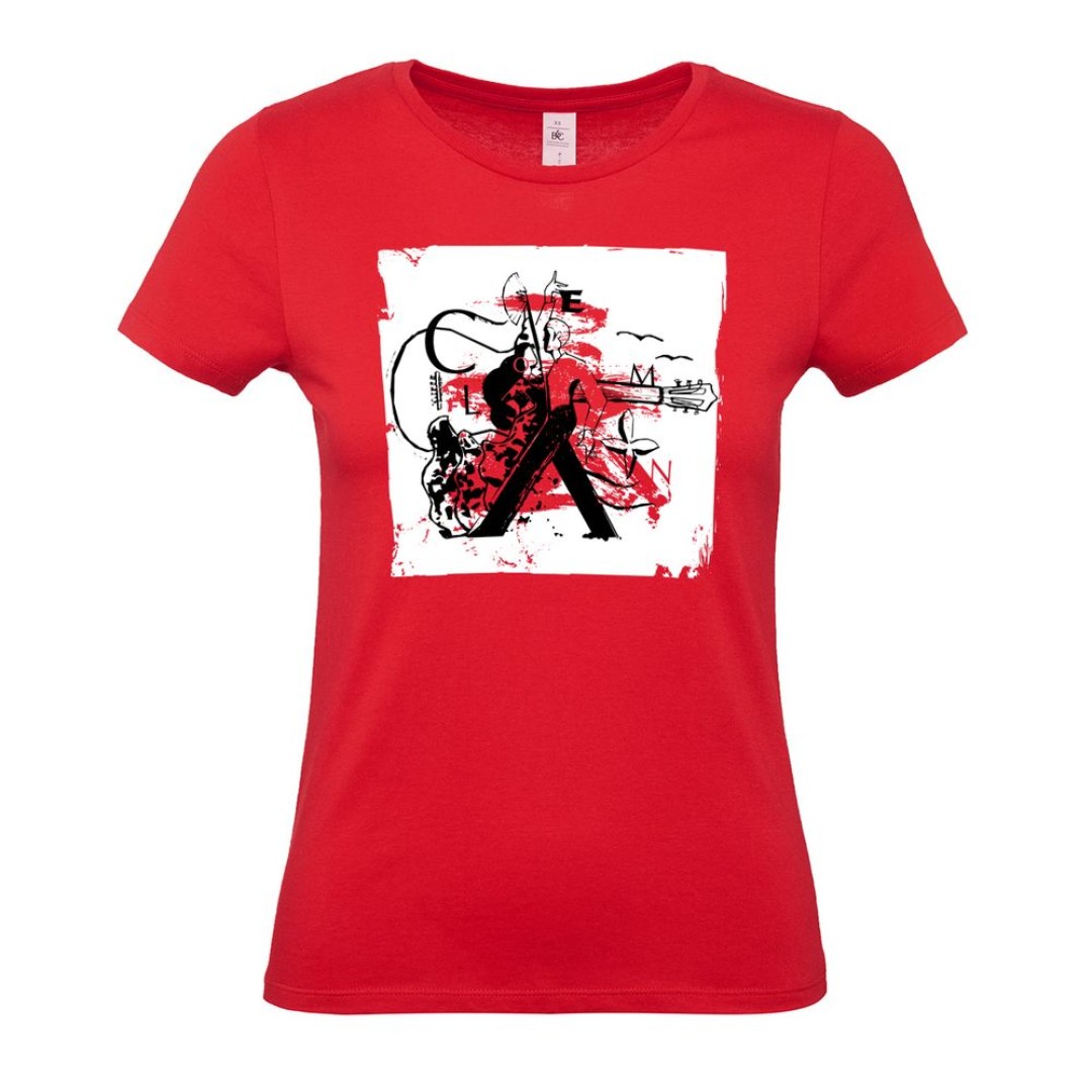 Футболка женская Carmen and Carwoman, красная, XL