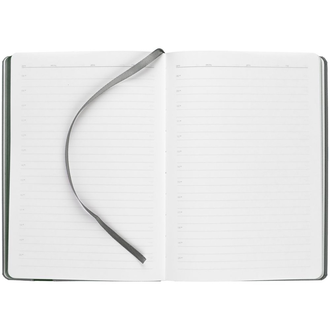 Ежедневник Rubikon на заказ, недатированный серо-зеленый