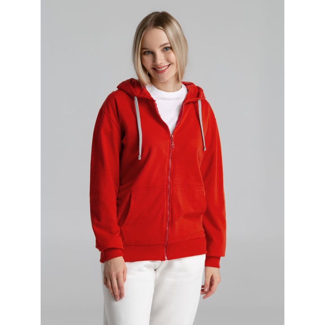 Толстовка на молнии с капюшоном Unit Siverga, красная