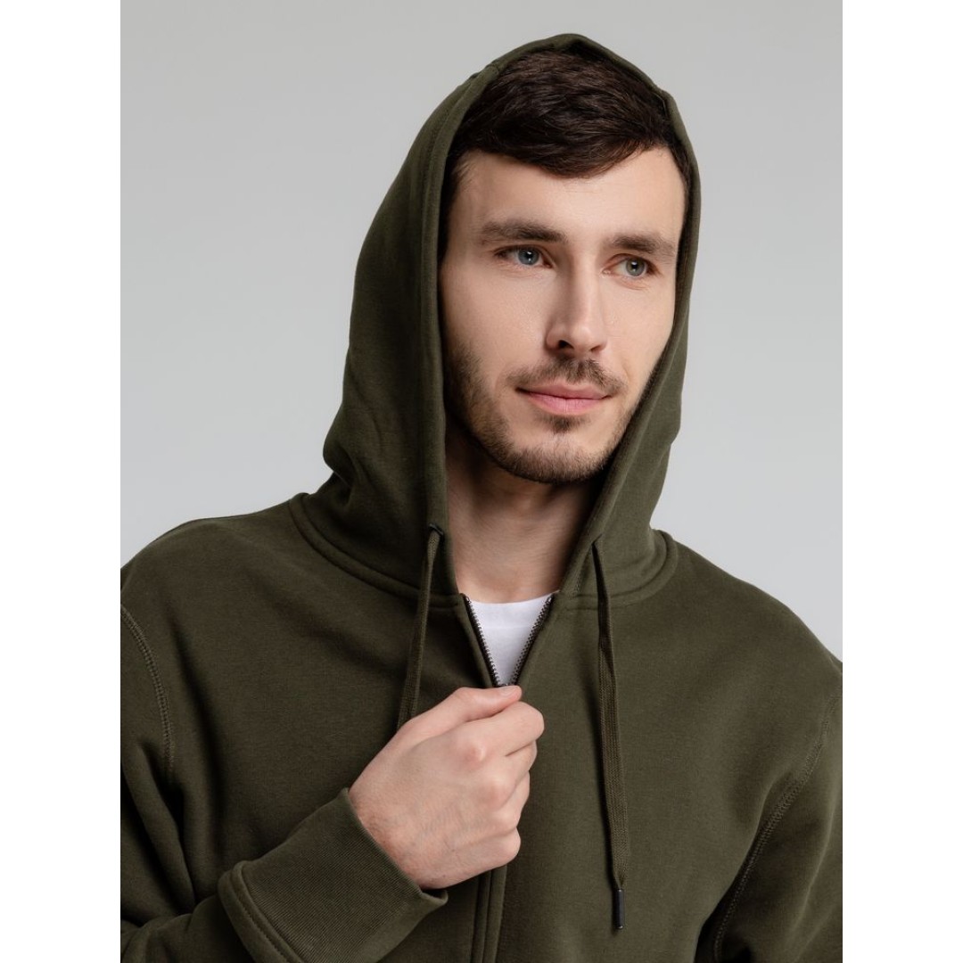 Толстовка на молнии с капюшоном унисекс King, хаки