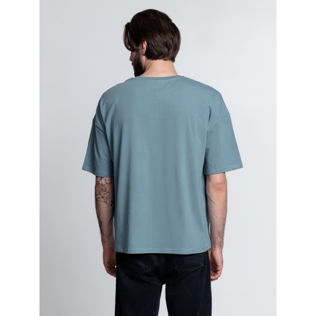 Футболка унисекс оверсайз Crosstown, серо-зеленая, размер L