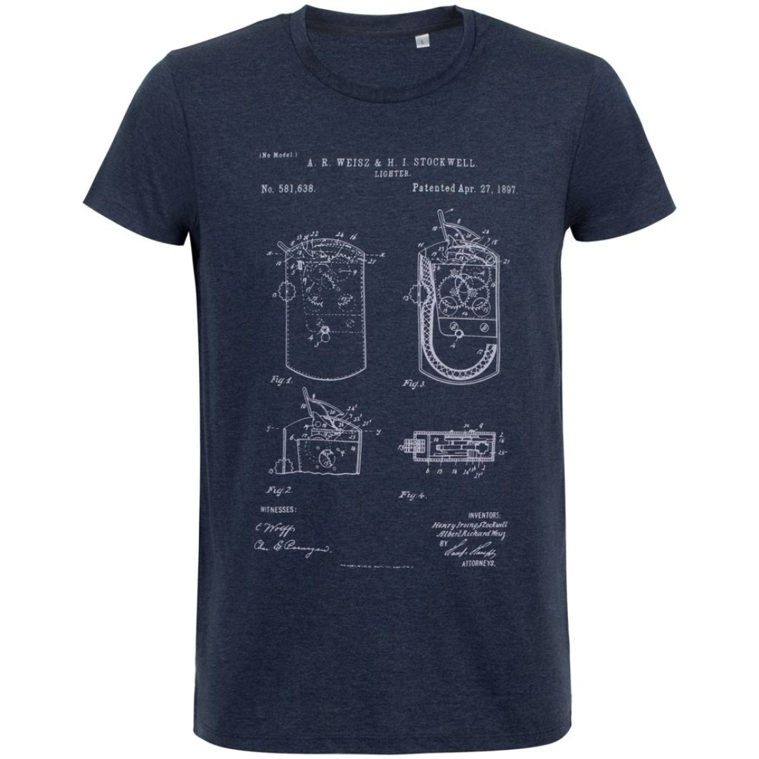 Футболка приталенная Old Patents. Lighter, синий меланж, S