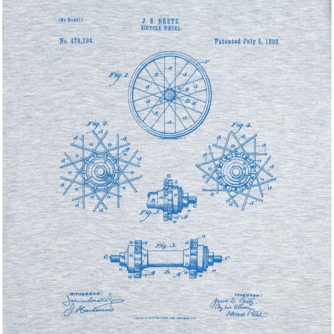 Футболка приталенная Old Patents. Wheel, голубой меланж, S