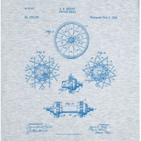 Футболка приталенная Old Patents. Wheel, голубой меланж, S