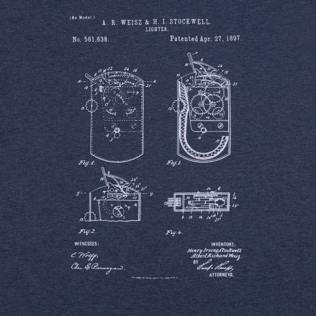 Футболка приталенная Old Patents. Lighter, синий меланж, S