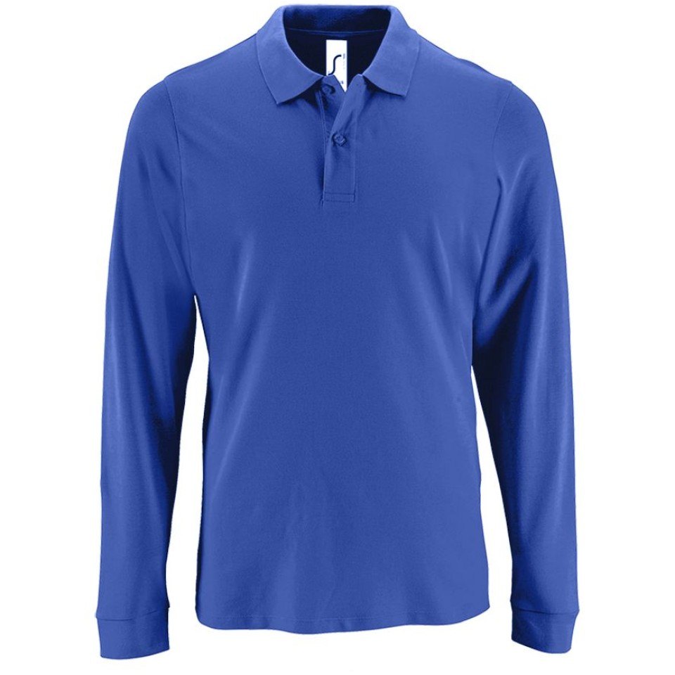 Рубашка поло мужская с длинным рукавом Perfect LSL Men ярко-синяя, 3XL