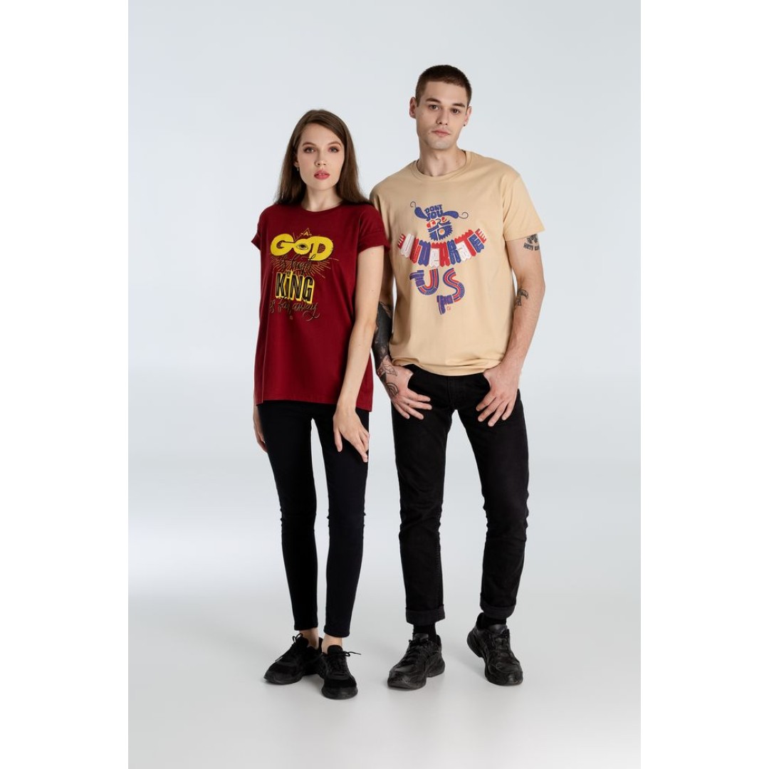 Футболка A God is High, гранатово-красная, S