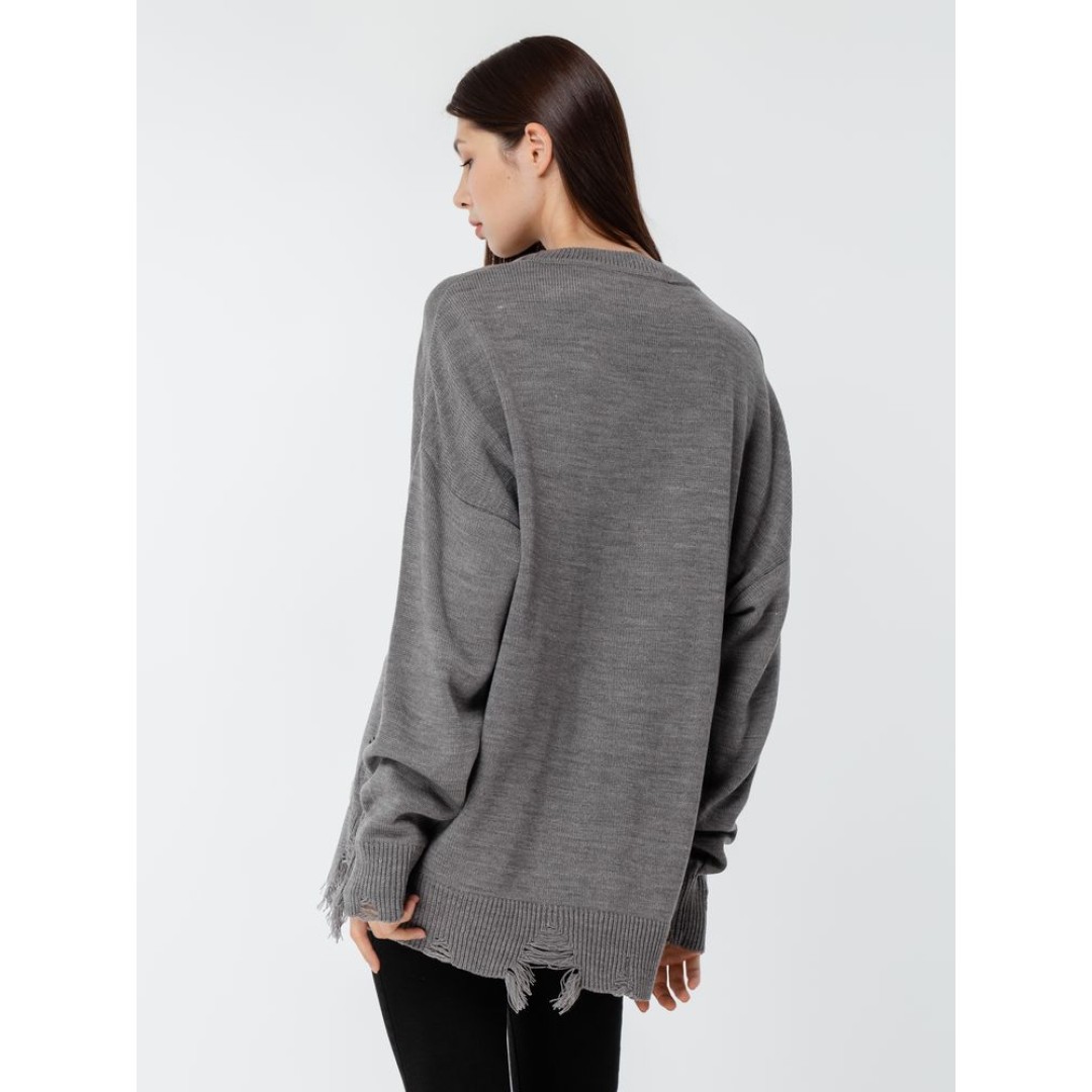 Джемпер оверсайз унисекс Grunge, серый, размер S/M