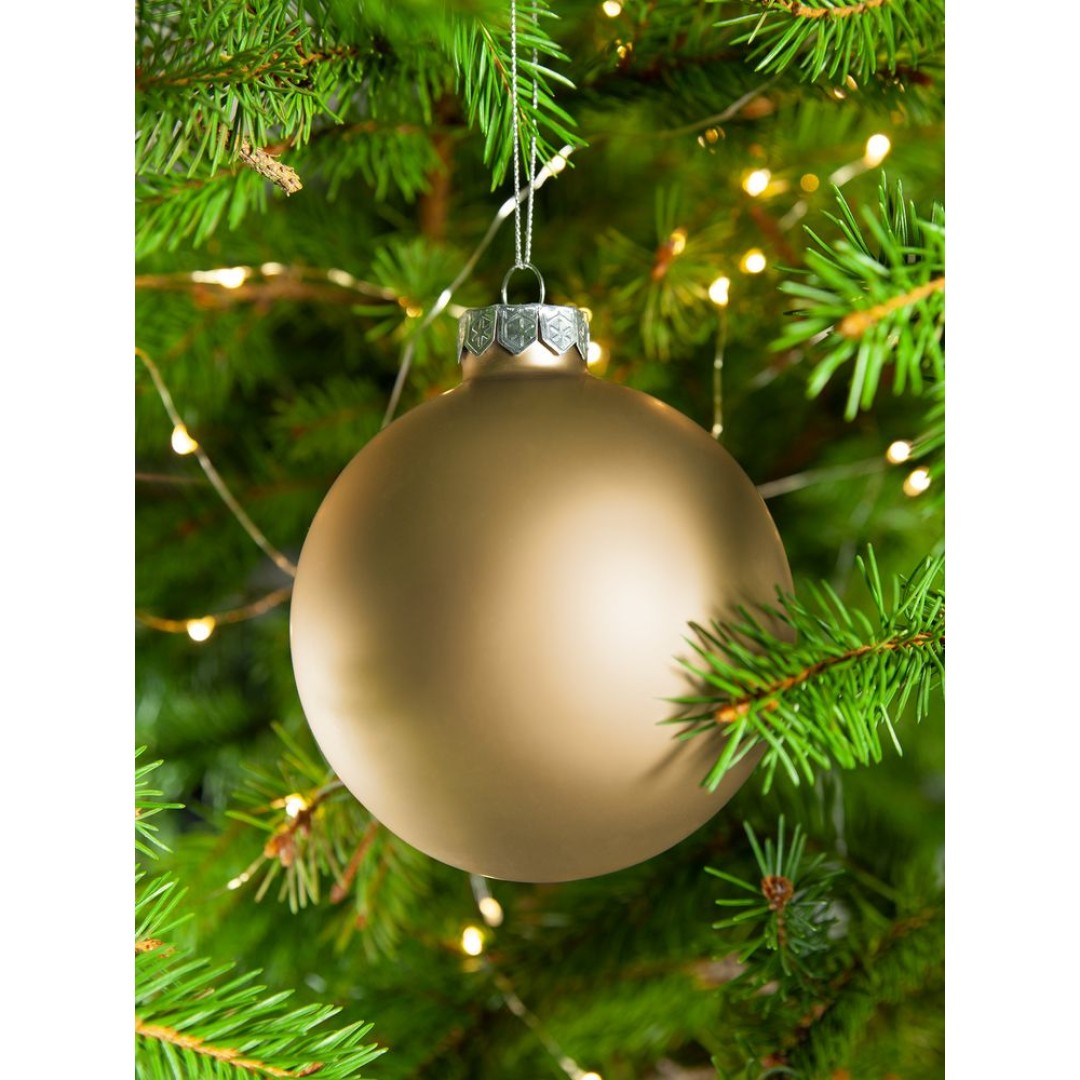 Елочный шар Finery Matt, 10 см, матовый золотистый