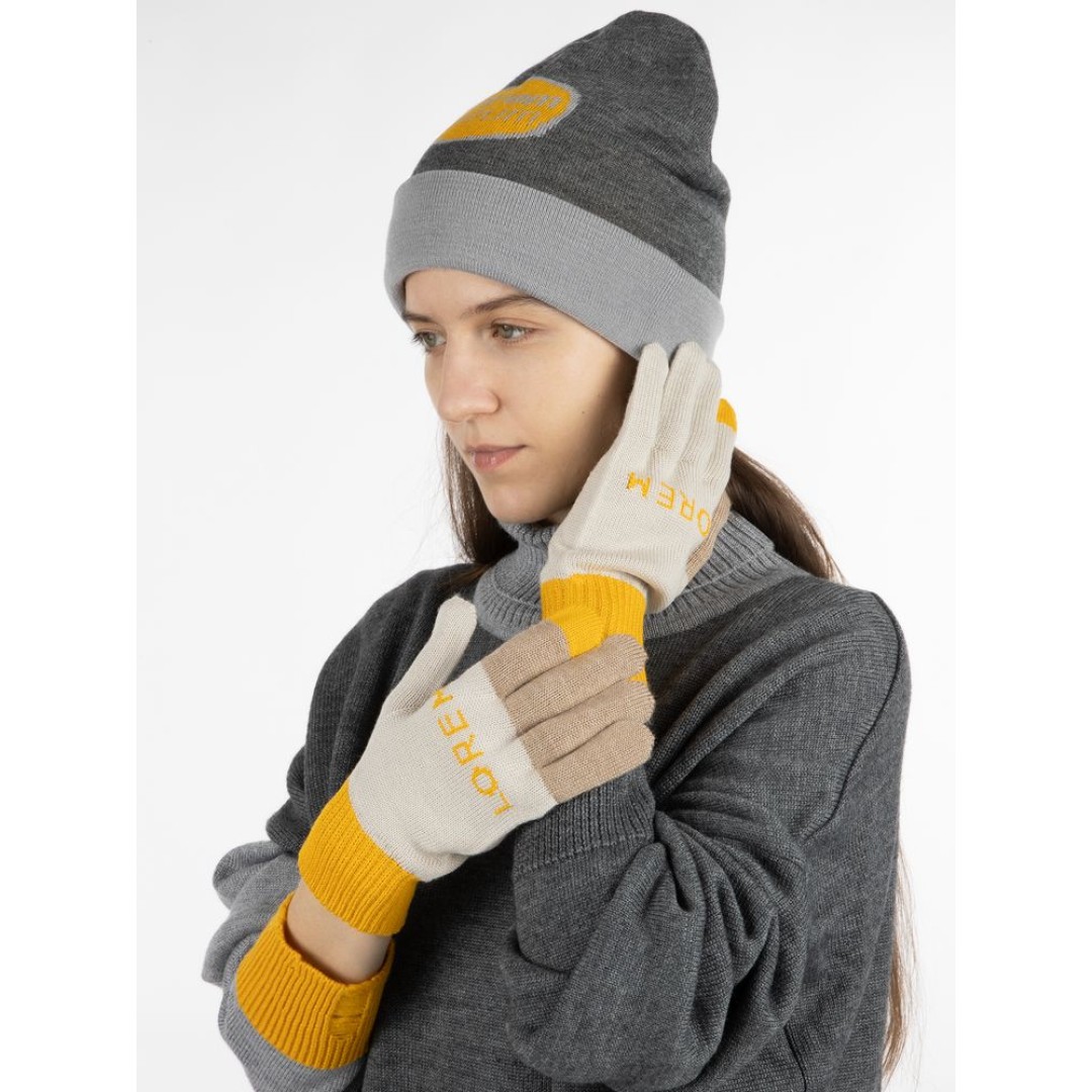 Перчатки вязаные Guanti на заказ, полушерсть, размер L/XL