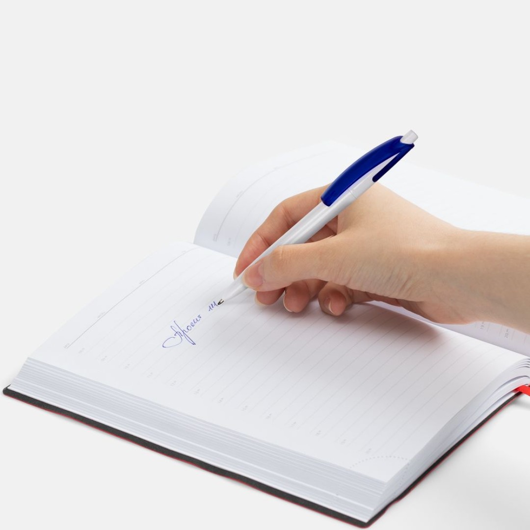 Ручка шариковая Bento, белая с синим