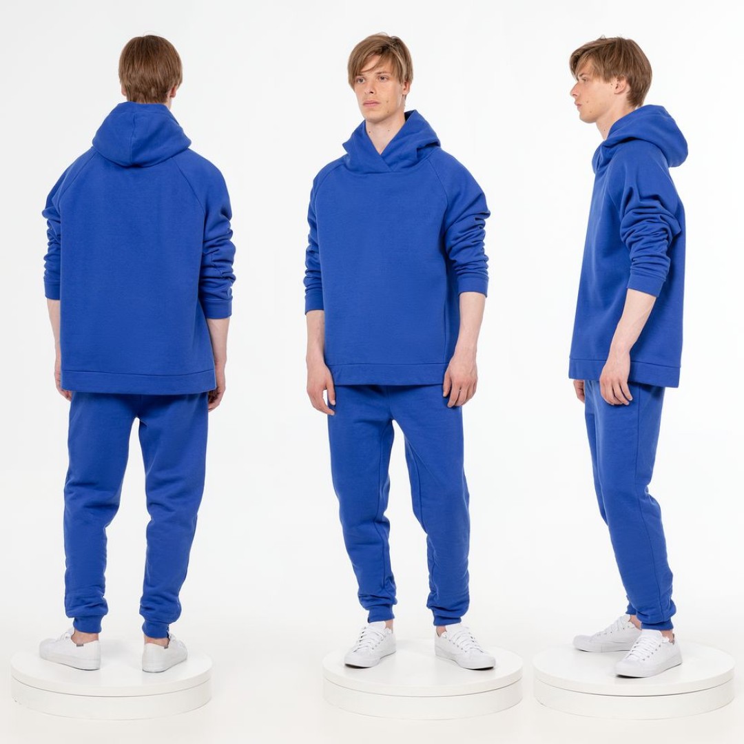 Худи унисекс H1, синее, размер XS/S